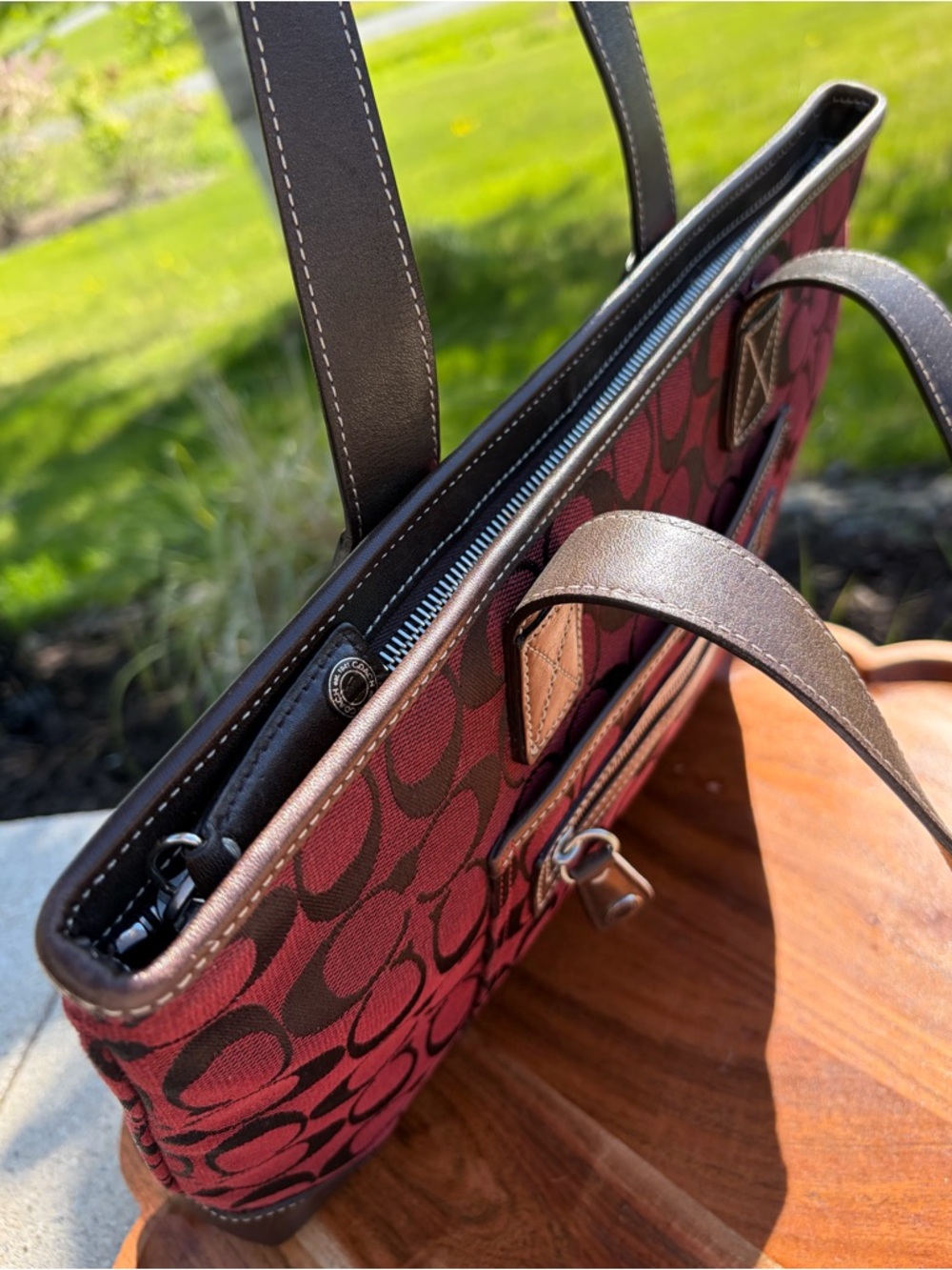 Vintage COACH Signature Slim Shoulder Tote EUCc - Picture 5 of 17